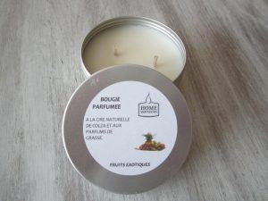 Bougie artisanale parfumée "boîte alu" Fruits exotiques