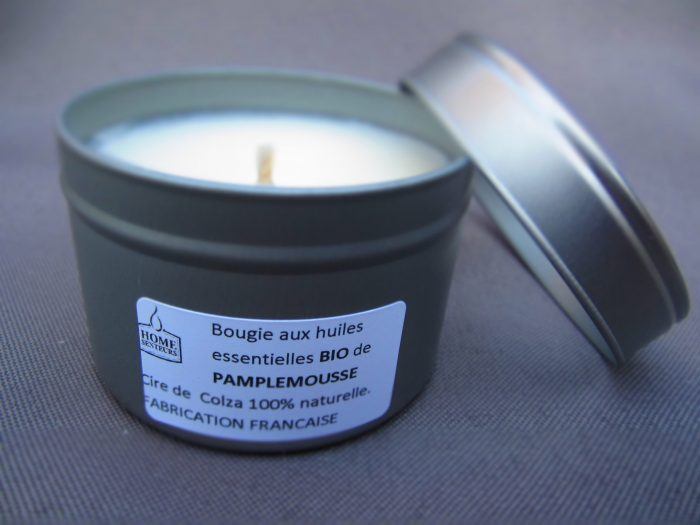 Bougie aux huiles essentielles Bio de Pamplemousse
