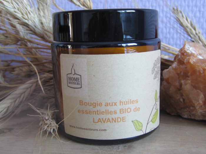 Bougie aux Huiles Essentielles Bio de Lavande